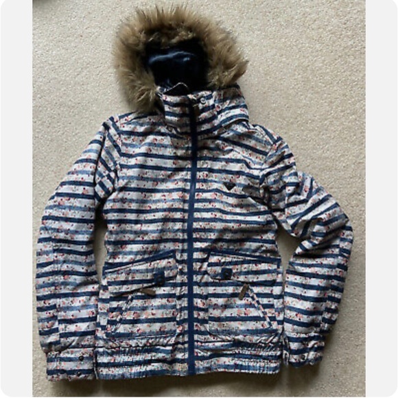 Roxy Jackets & Blazers - ROXY Torah Bright liberty jacket stripe floral Hood